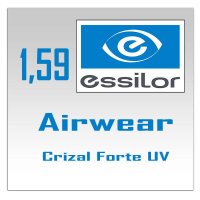 Однофокальные поликарбонатные линзы Airewear Essilor Crizal Forte UV - 1.59